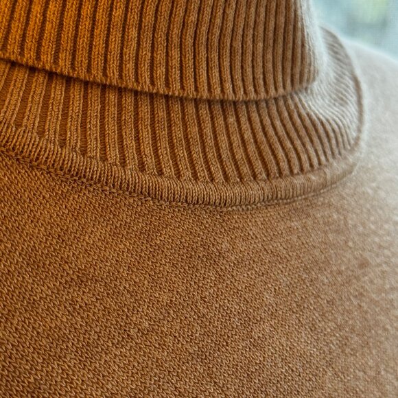 Joseph A Tan Turtleneck Top/Button Accent Sleeve, L, EUC - Picture 7 of 13